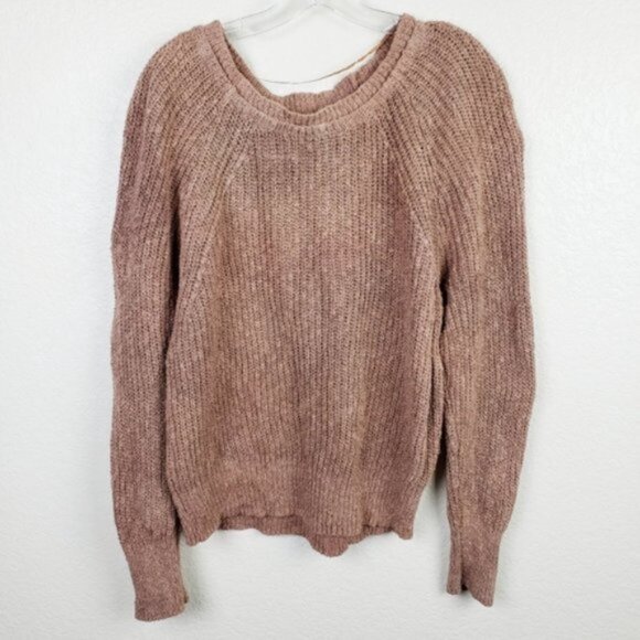 Free People Electric City Ribbed Sweater Knit Pullover Cotton/Linen Boho size L - Picture 2 of 10